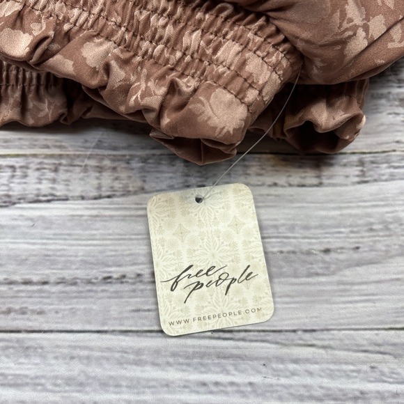 NWT Free People Puffer Jacket Crafted Floral Faux Fur Collar Bomber Sz Large - Picture 3 of 12